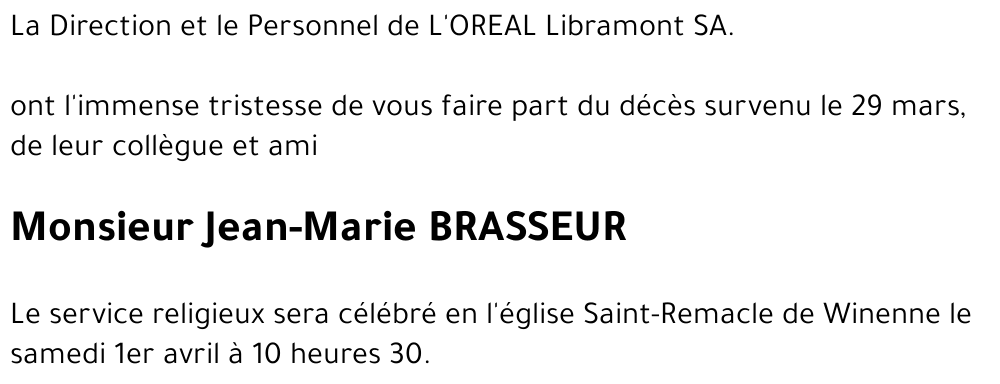 Jean-Marie BRASSEUR