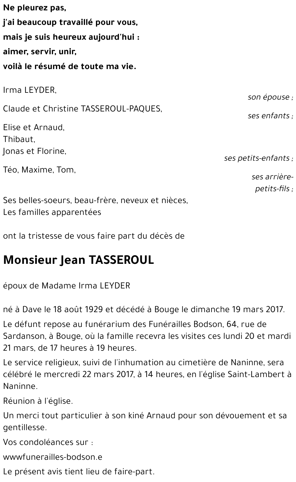 Jean TASSEROUL
