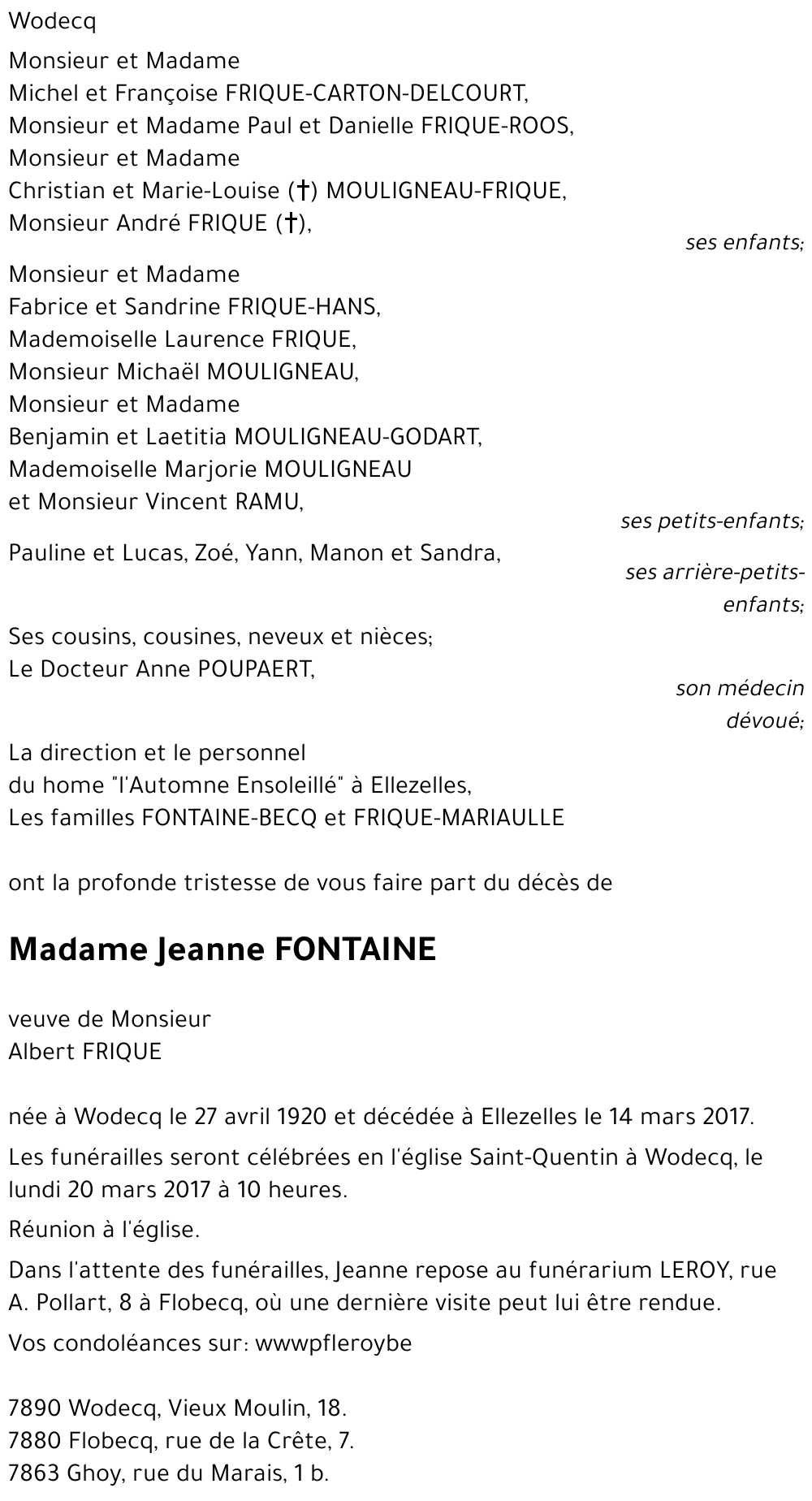 Jeanne FONTAINE