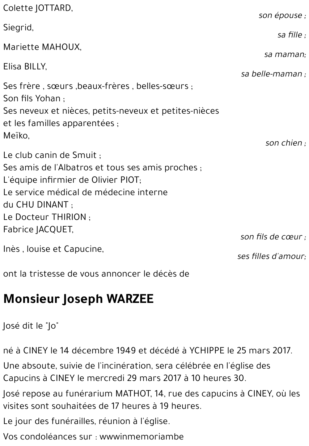 Joseph WARZEE