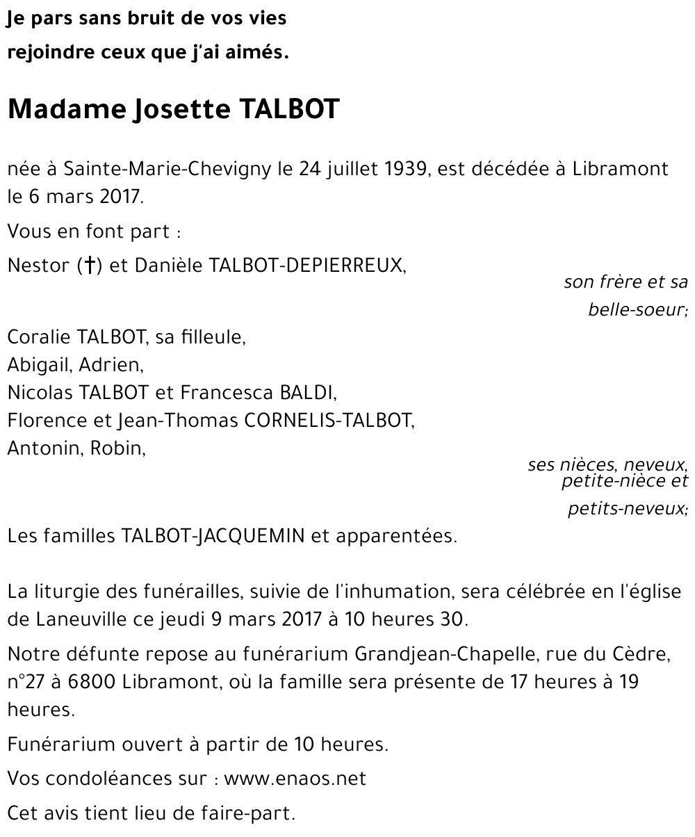 Josette TALBOT