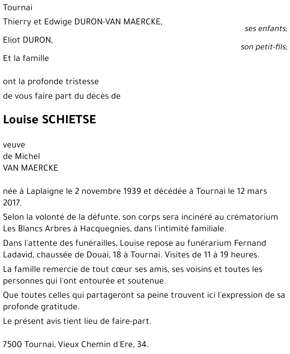 Louise SCHIETSE