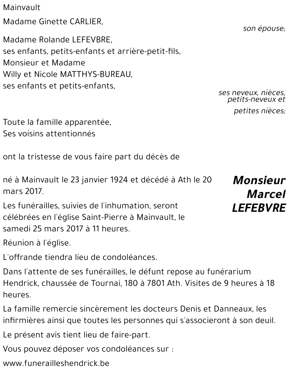 Marcel LEFEBVRE