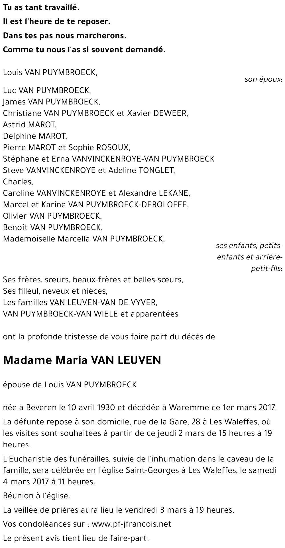 Maria VAN LEUVEN