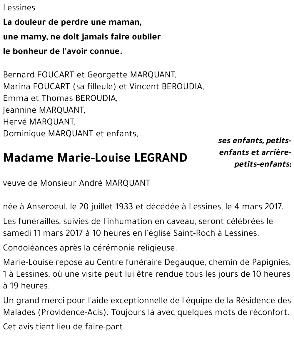 Marie-Louise LEGRAND