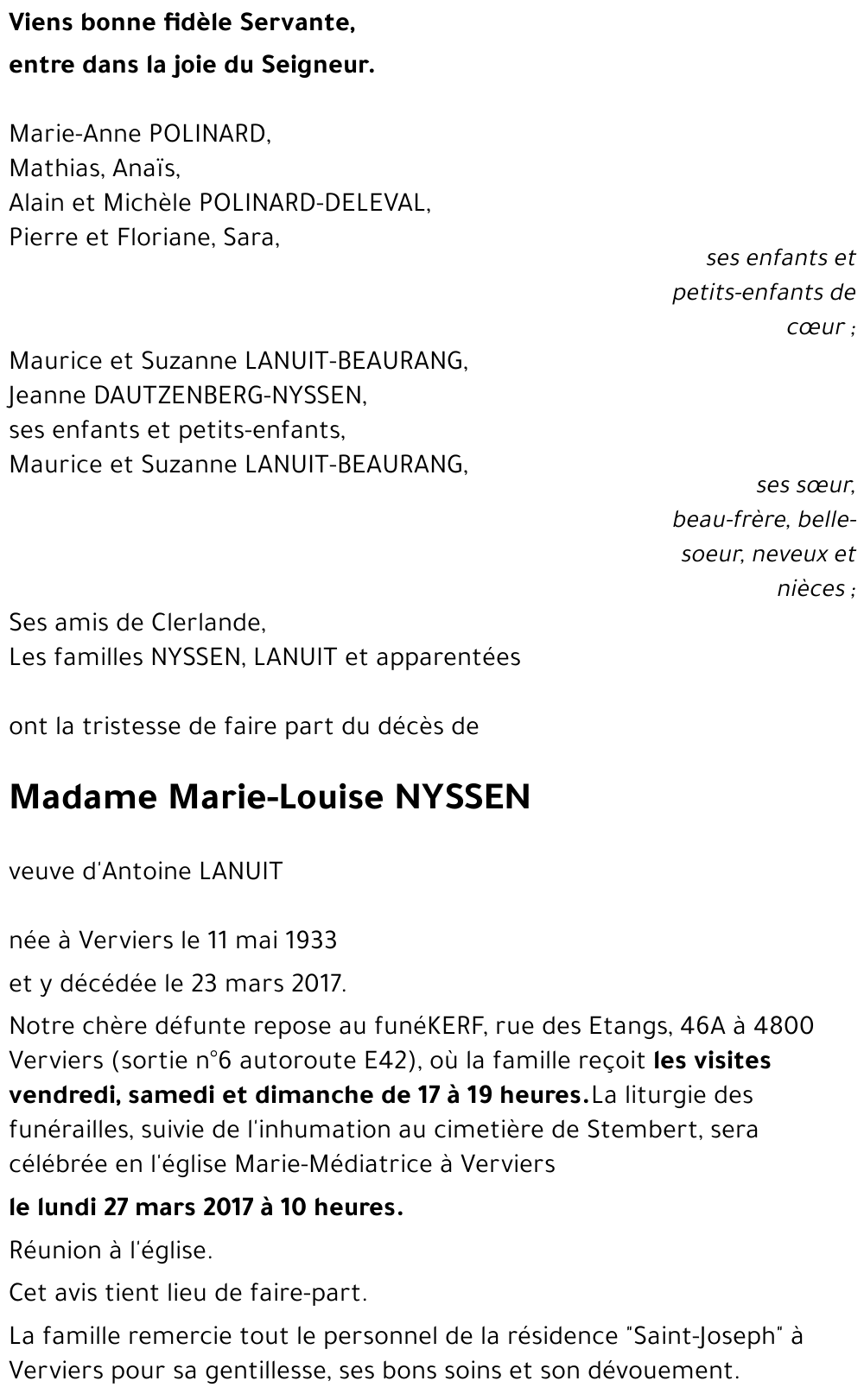 Marie-Louise NYSSEN