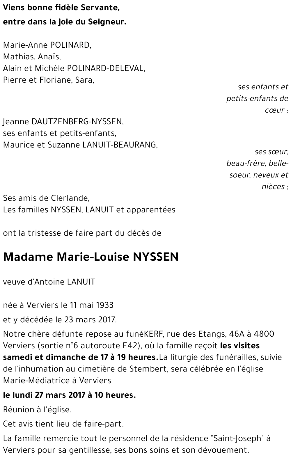 Marie-Louise NYSSEN