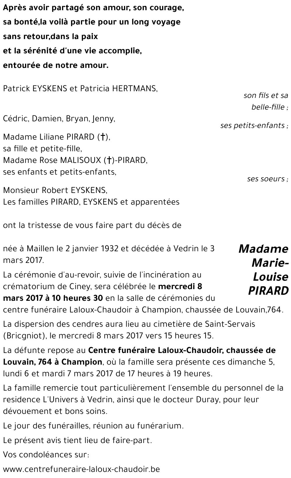 Marie-Louise PIRARD