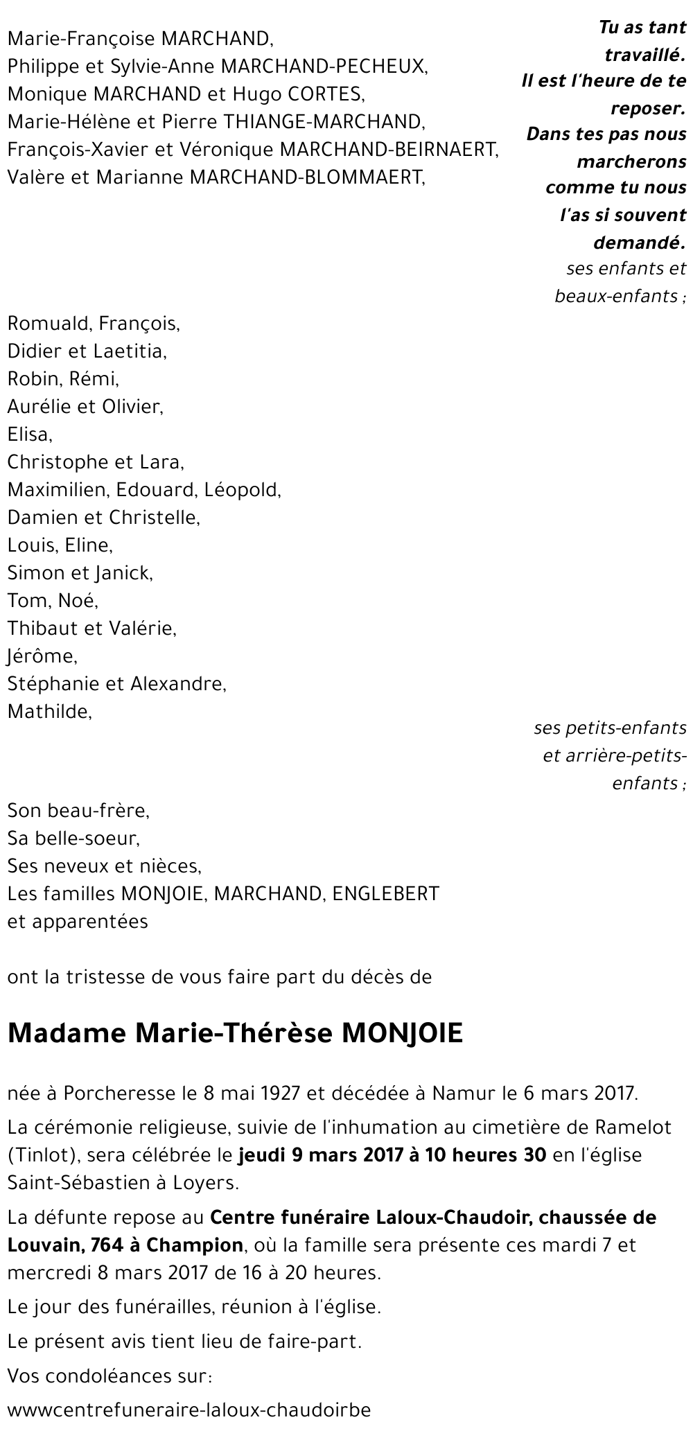 Marie-Thérèse MONJOIE