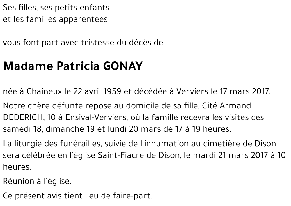 Patricia GONAY