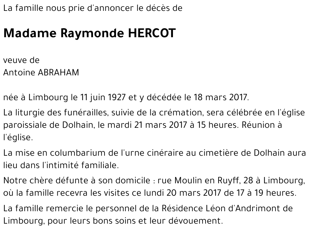 Raymonde HERCOT