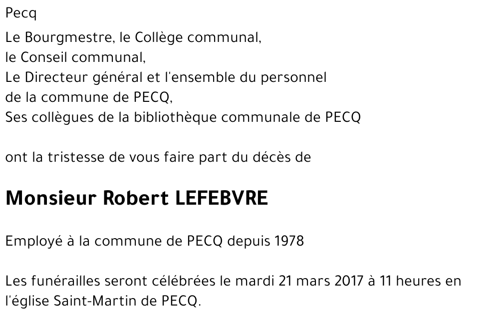 Robert LEFEBVRE