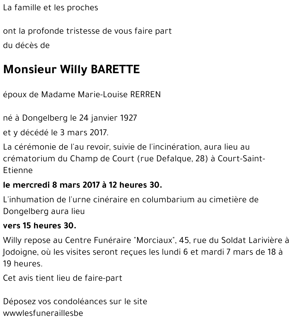 Willy BARETTE