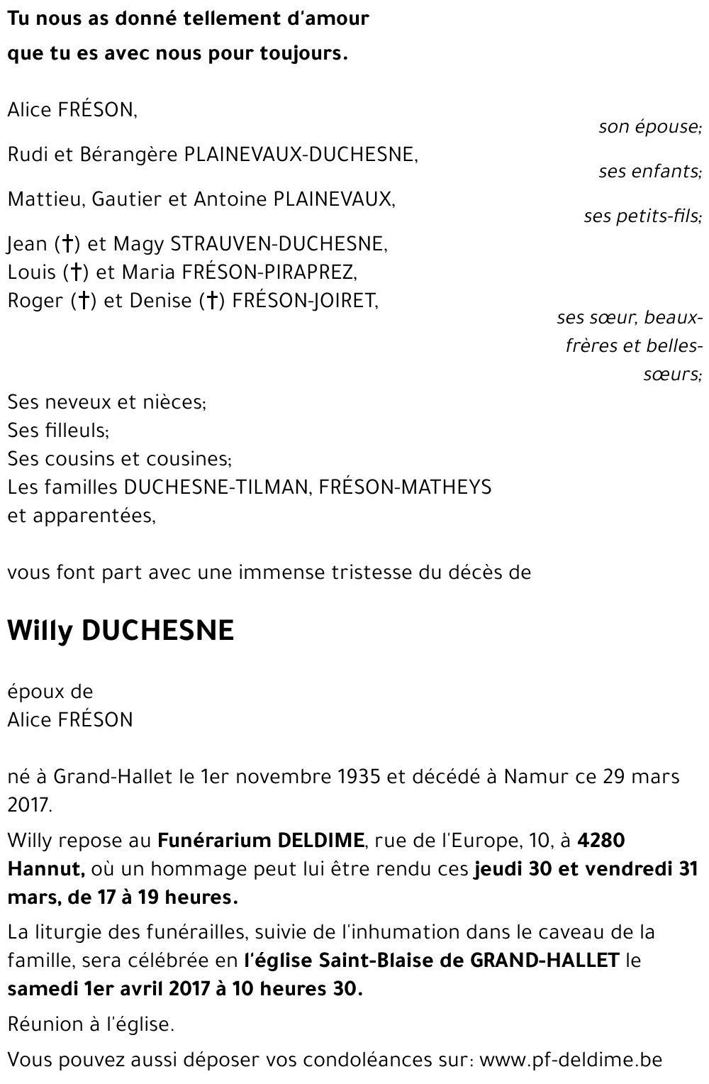 Willy DUCHESNE