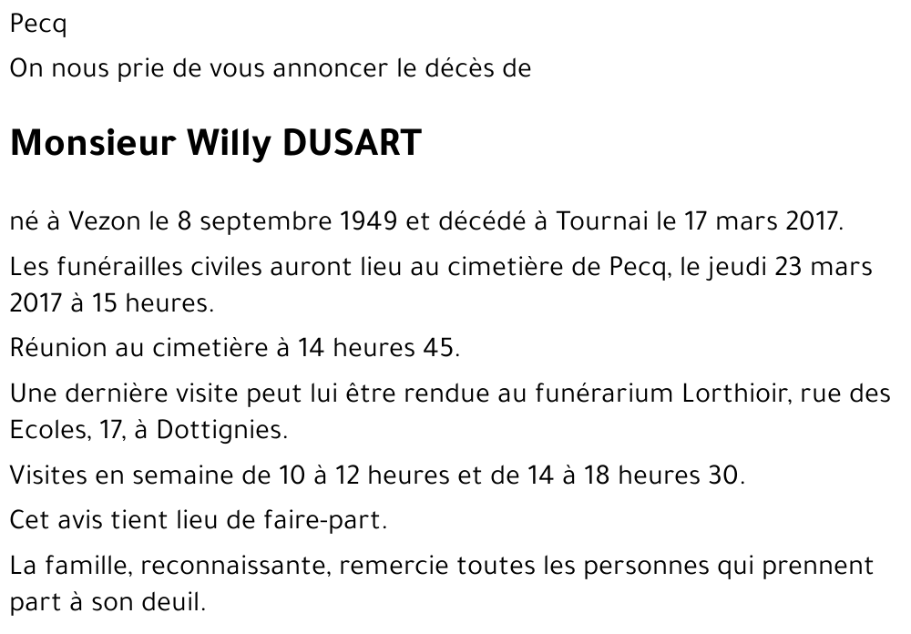 Willy DUSART