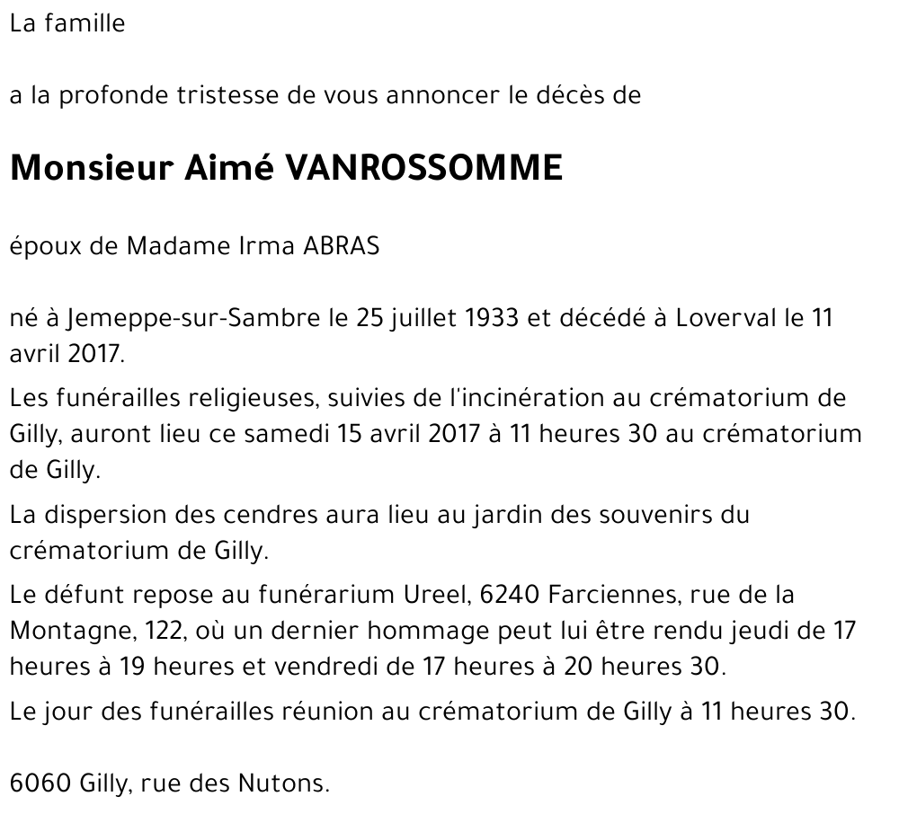 Aimé VANROSSOMME