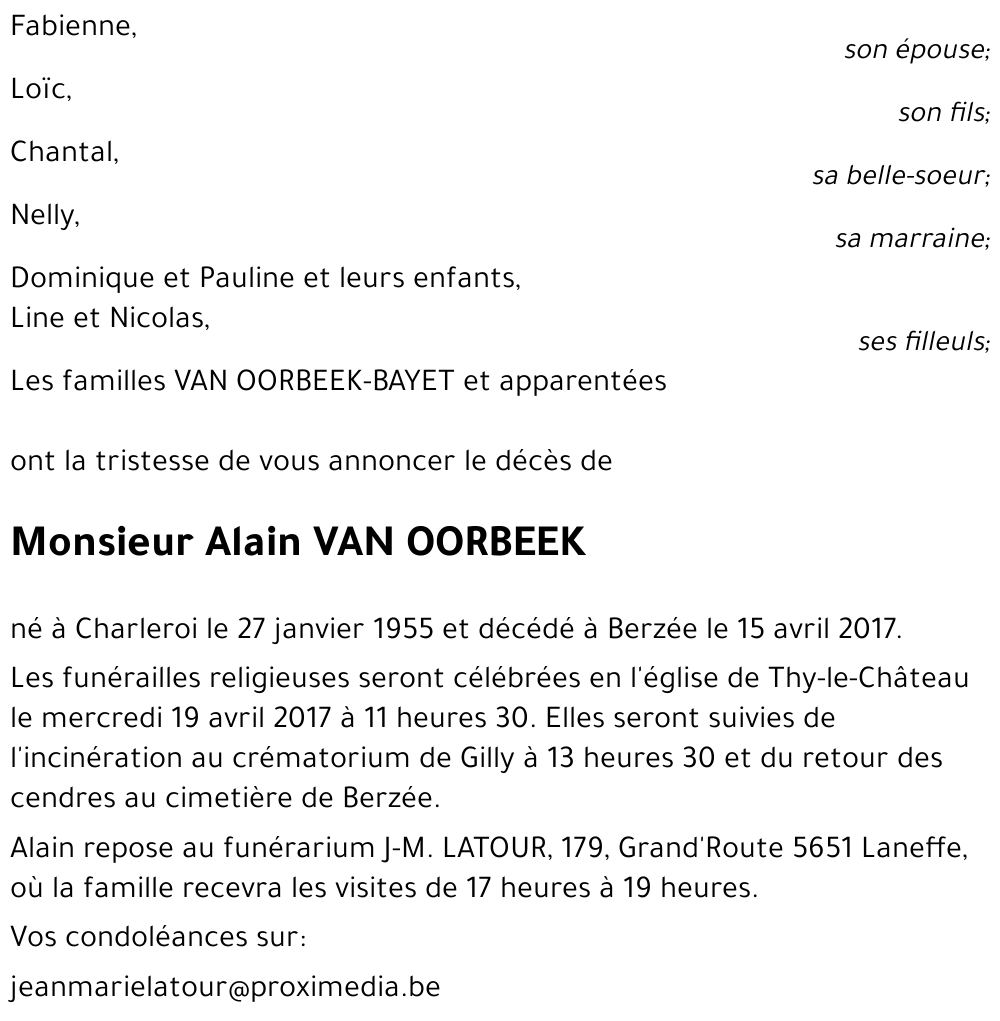 Alain VAN OORBEEK