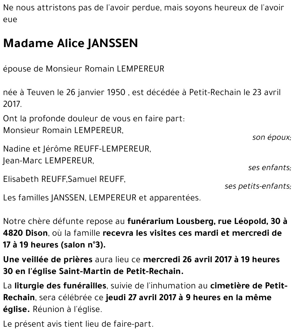 Alice JANSSEN