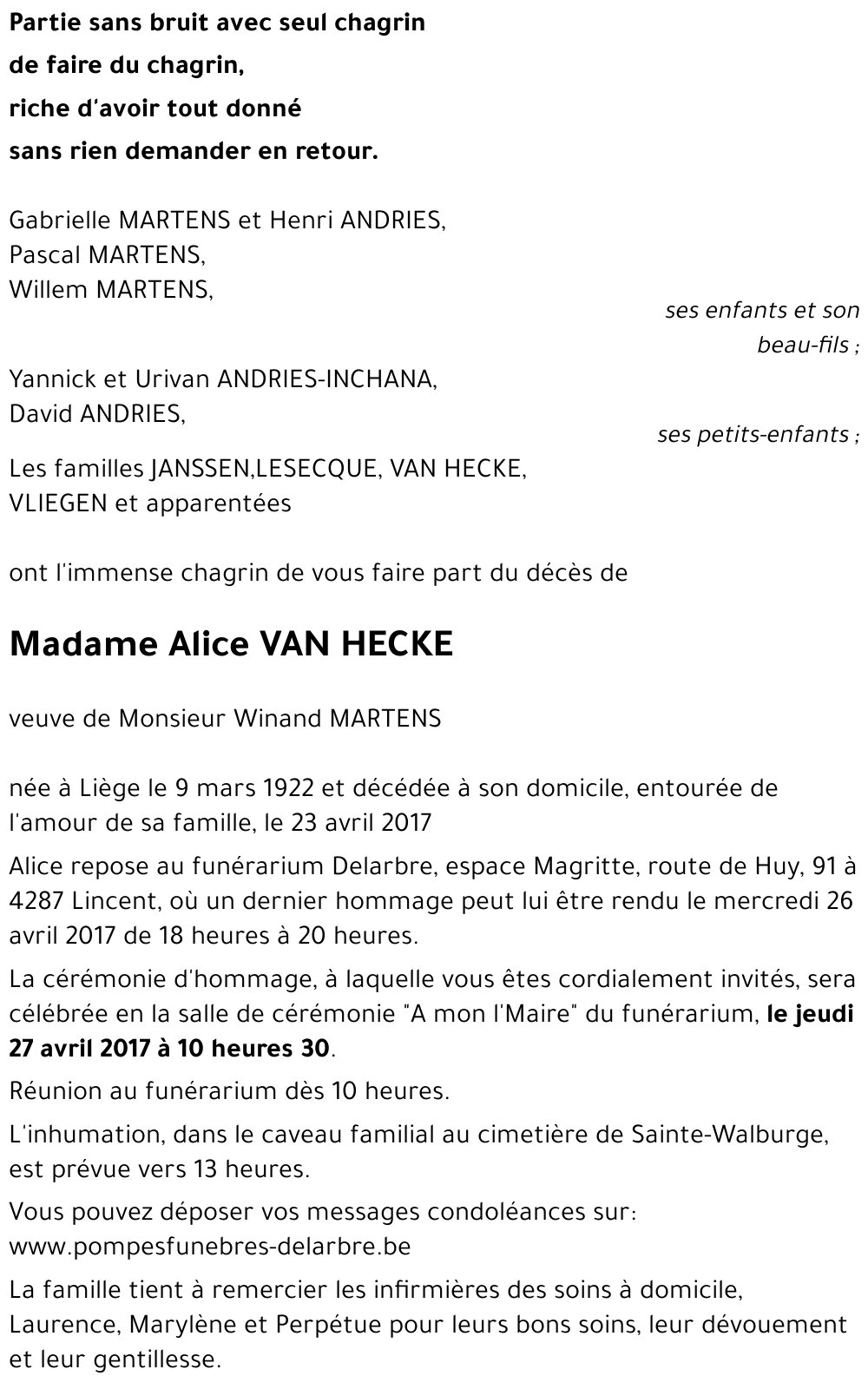 Alice VAN HECKE