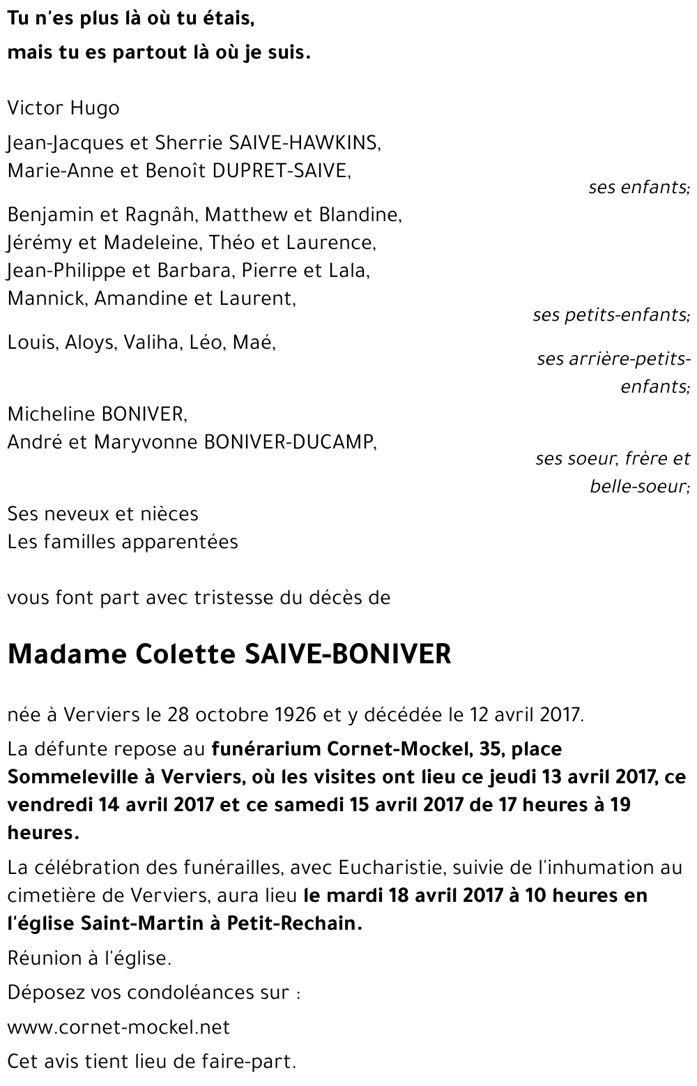Colette BONIVER