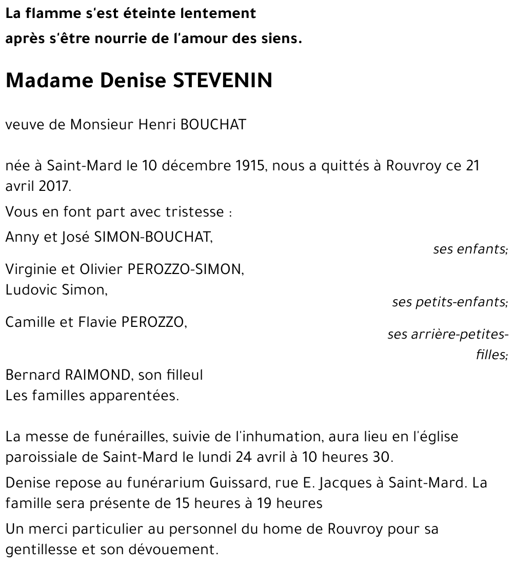 Denise STEVENIN