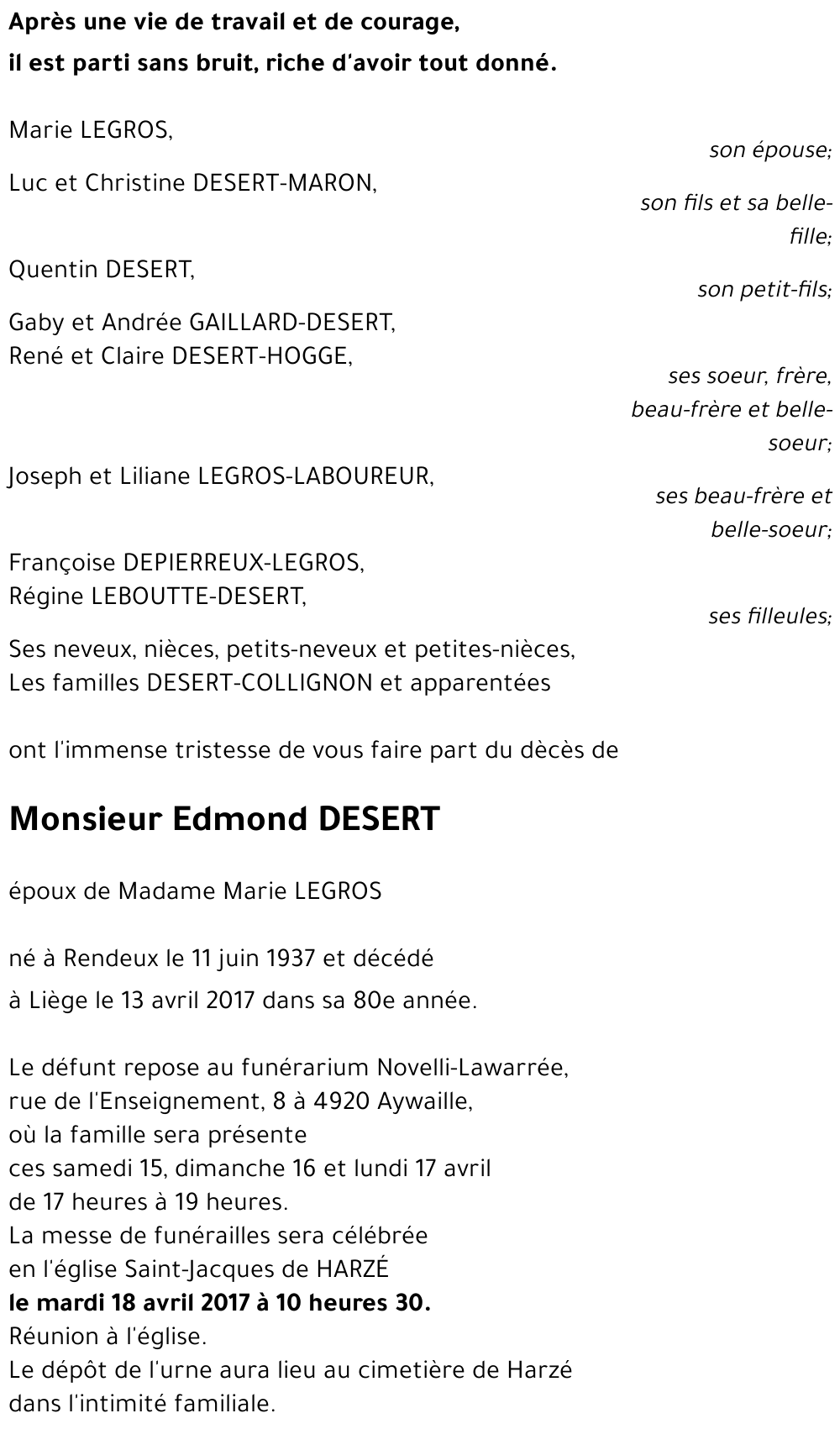 Edmond DESERT