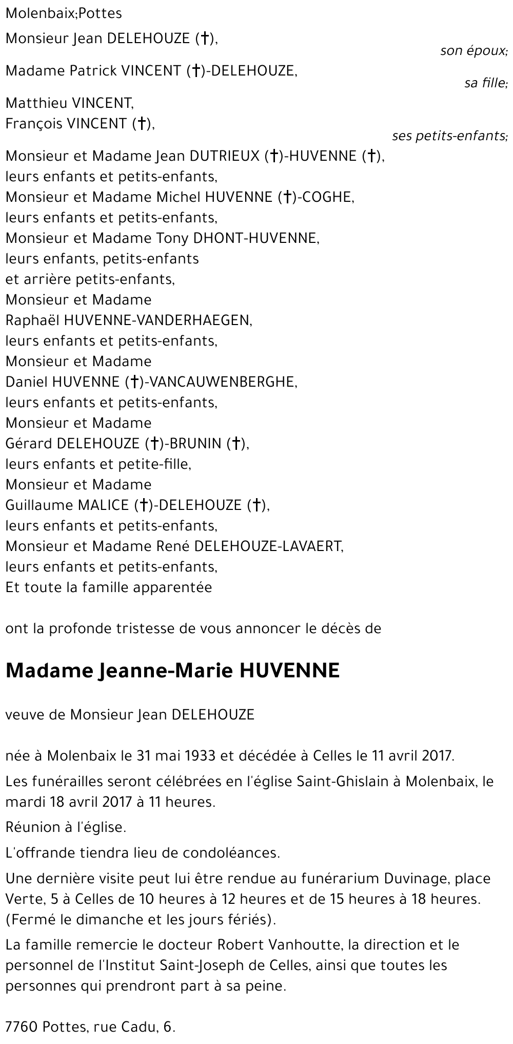 Jeanne-Marie HUVENNE