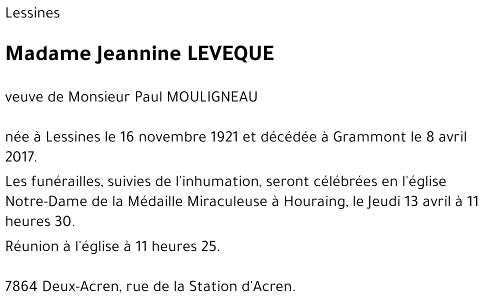 Jeannine LEVEQUE