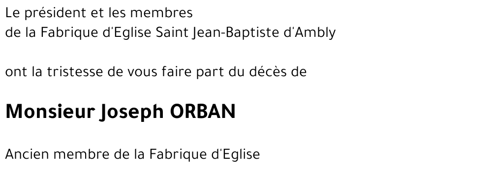 Joseph ORBAN