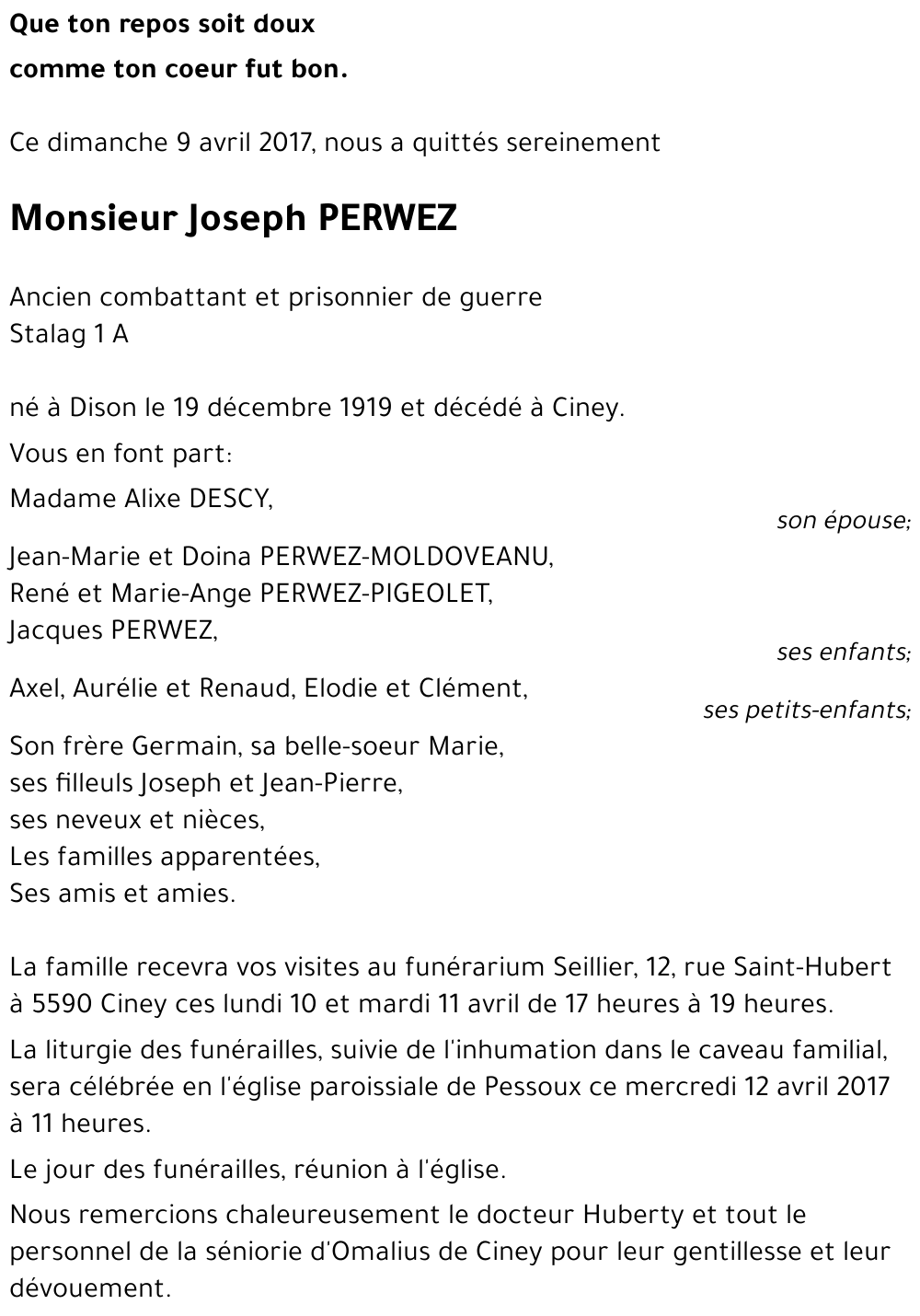 Joseph PERWEZ