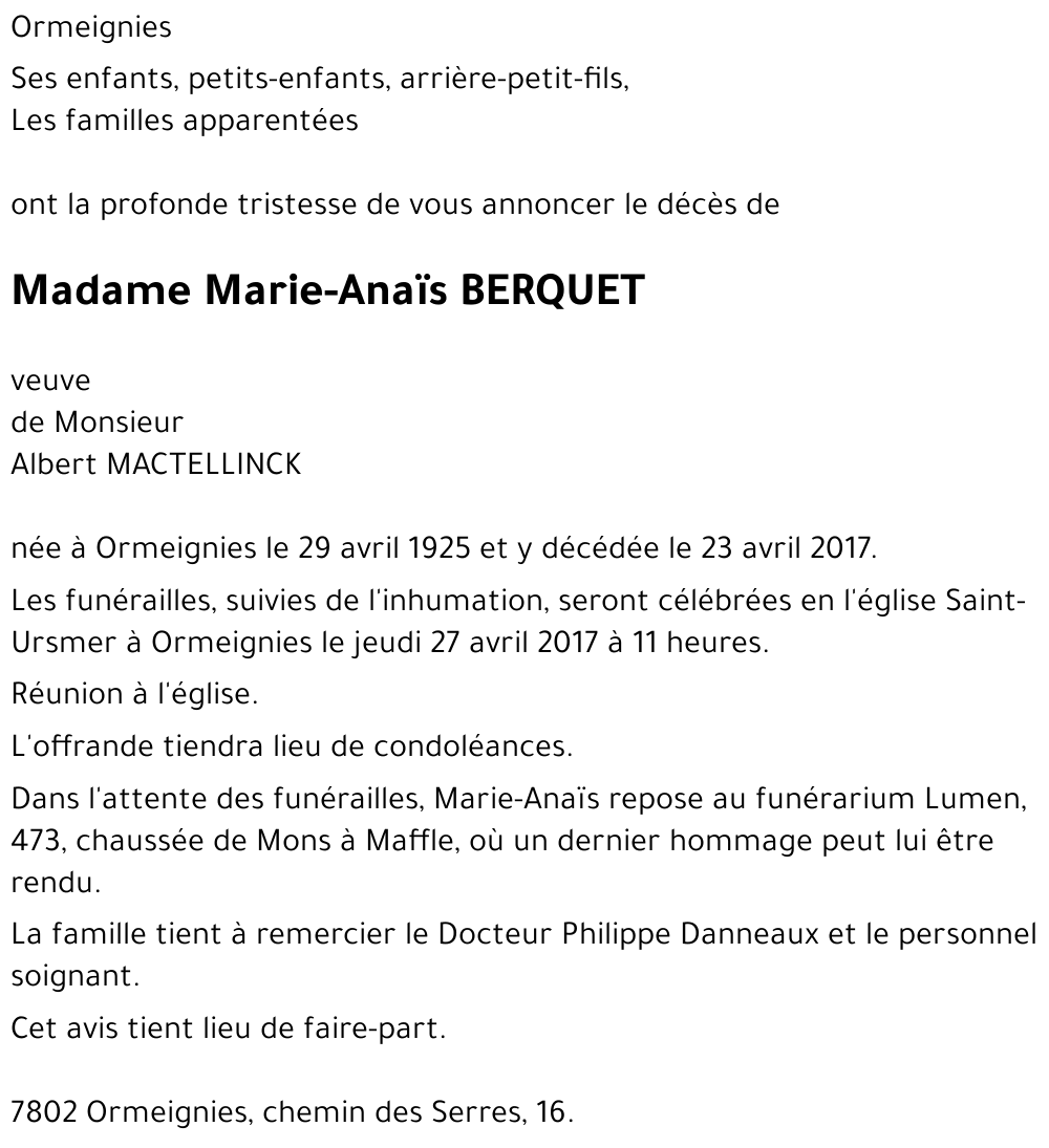 Marie-Anaïs BERQUET