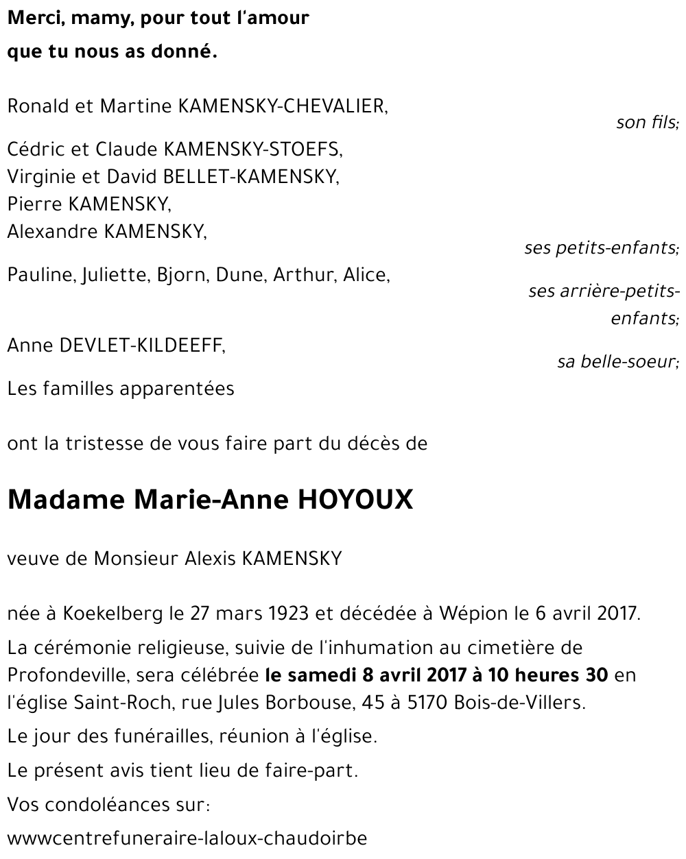 Marie-Anne HOYOUX