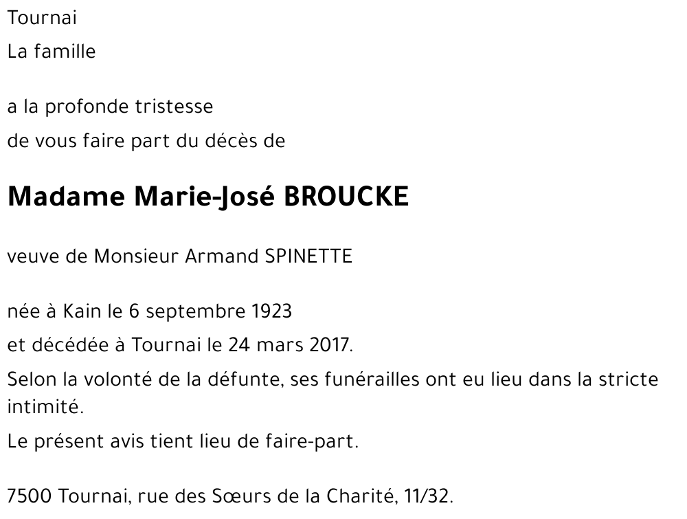 Marie-José BROUCKE