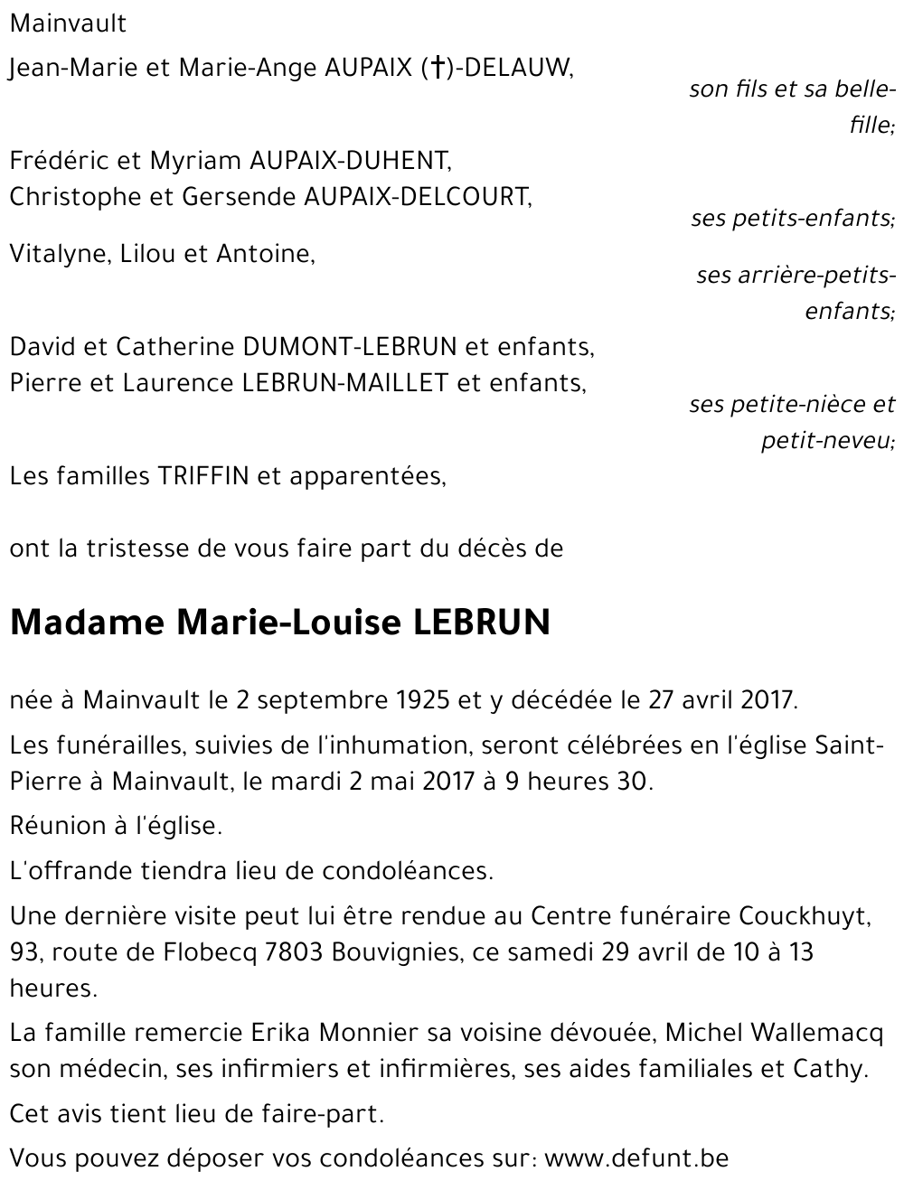 Marie-Louise LEBRUN