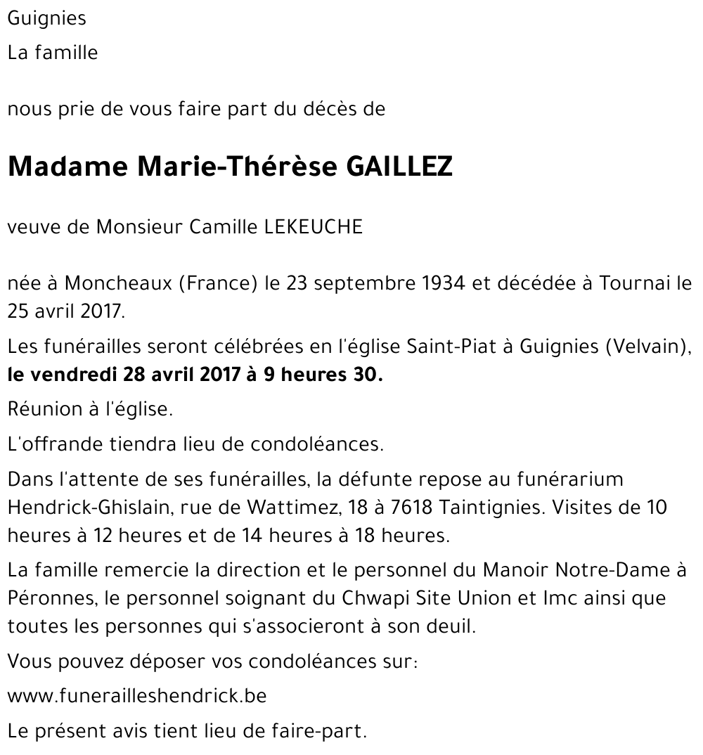 Marie-Thérèse GAILLEZ