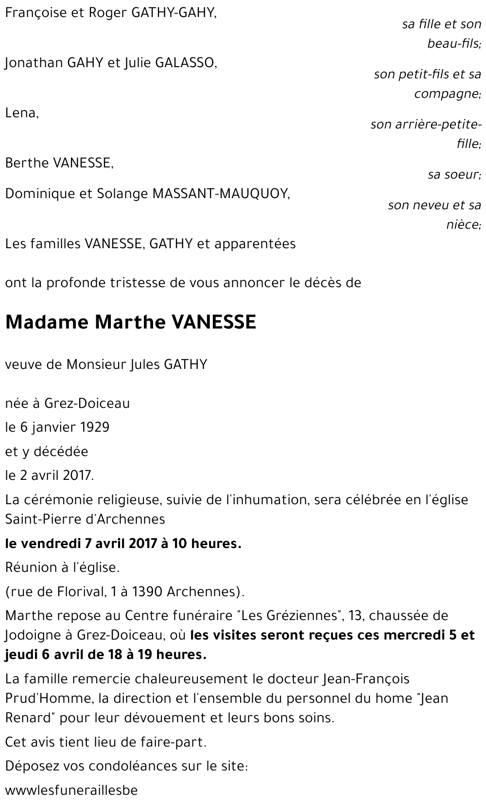 Marthe VANESSE