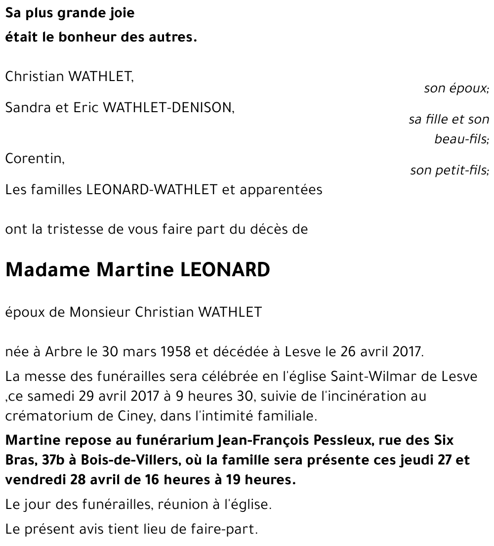 Martine LEONARD