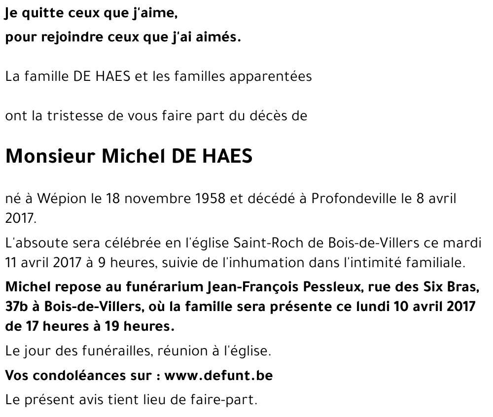 Michel DE HAES