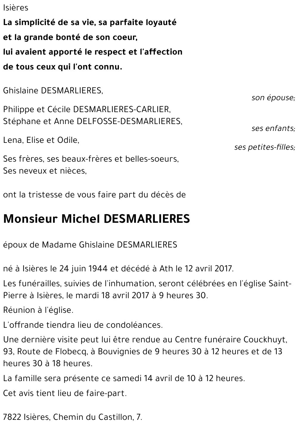 Michel DESMARLIERES