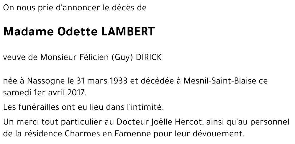 Odette LAMBERT