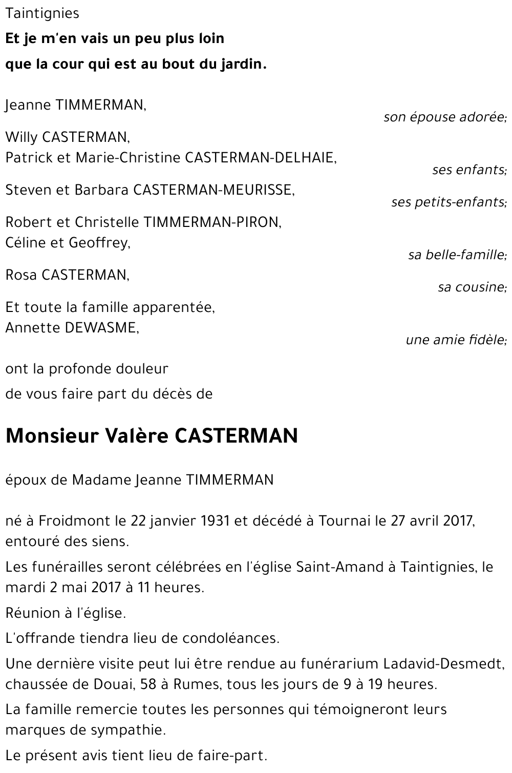 Valère CASTERMAN