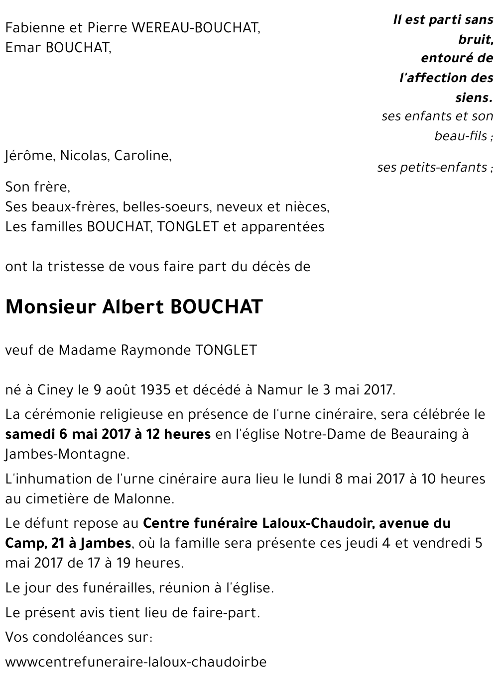 Albert BOUCHAT