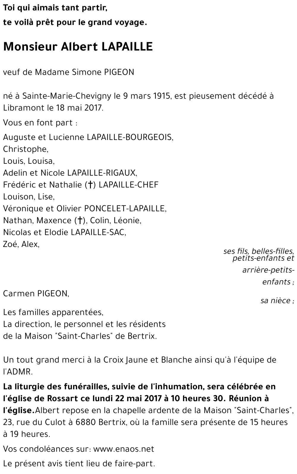 Albert LAPAILLE