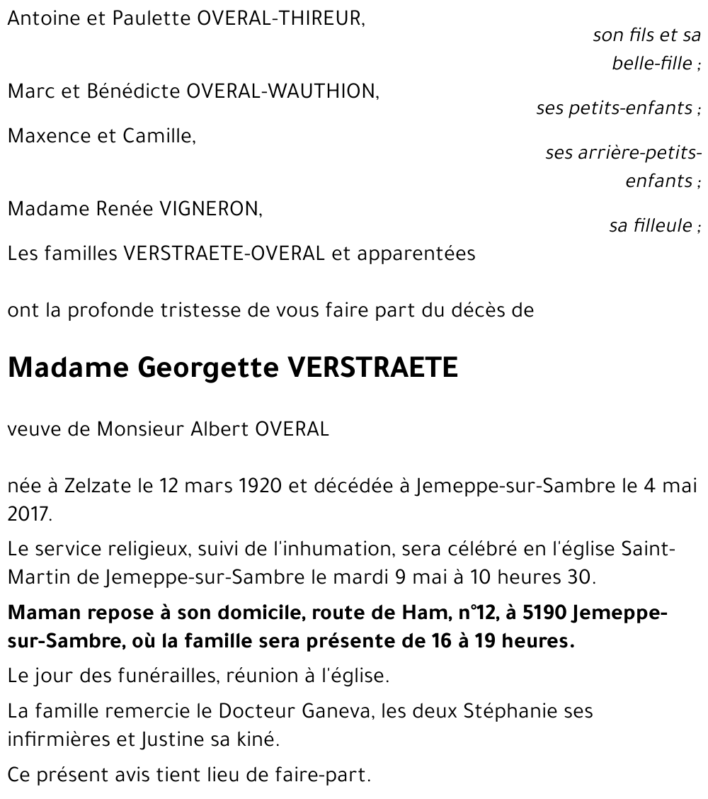 Georgette VERSTRAETE