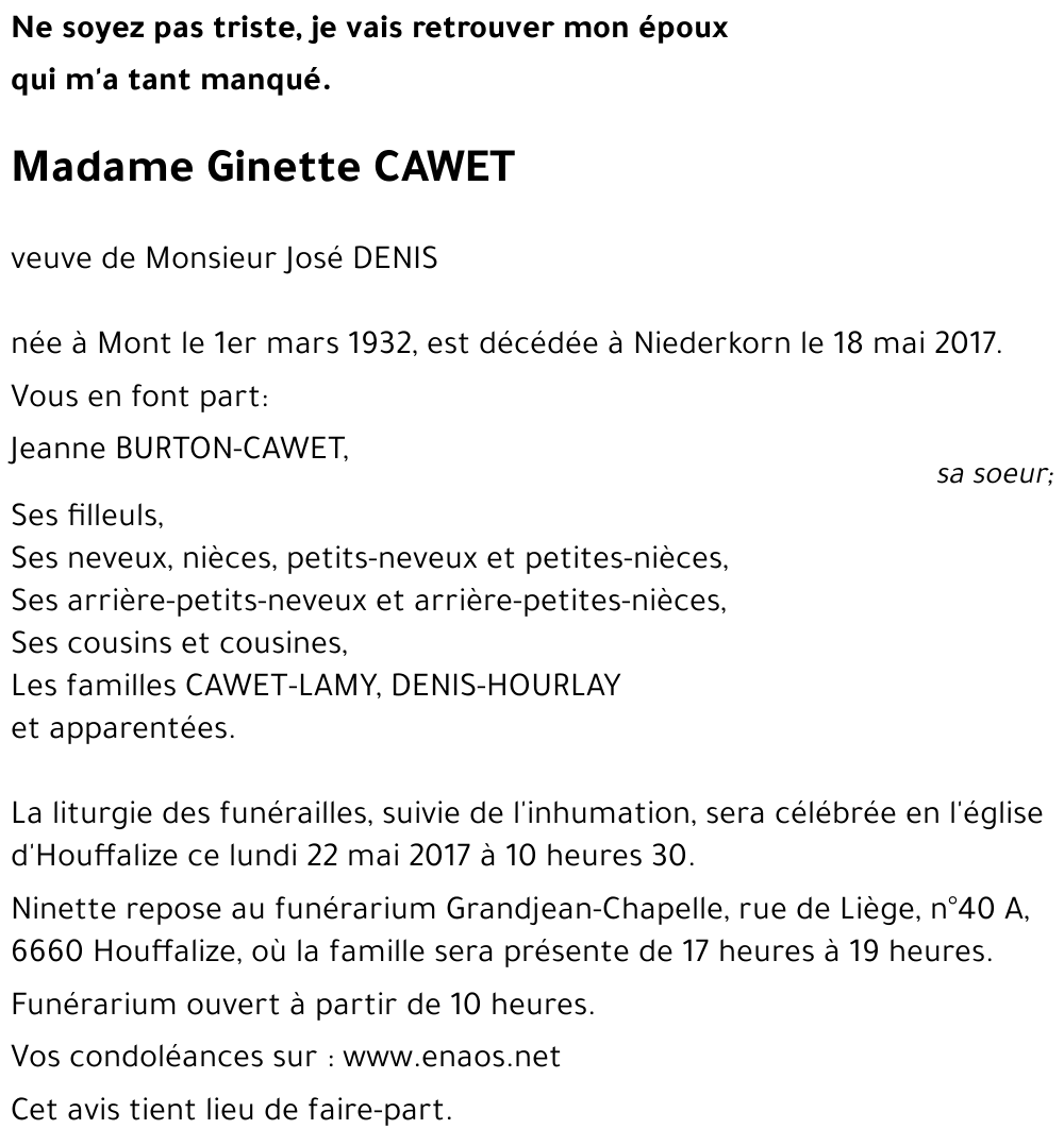 Ginette CAWET