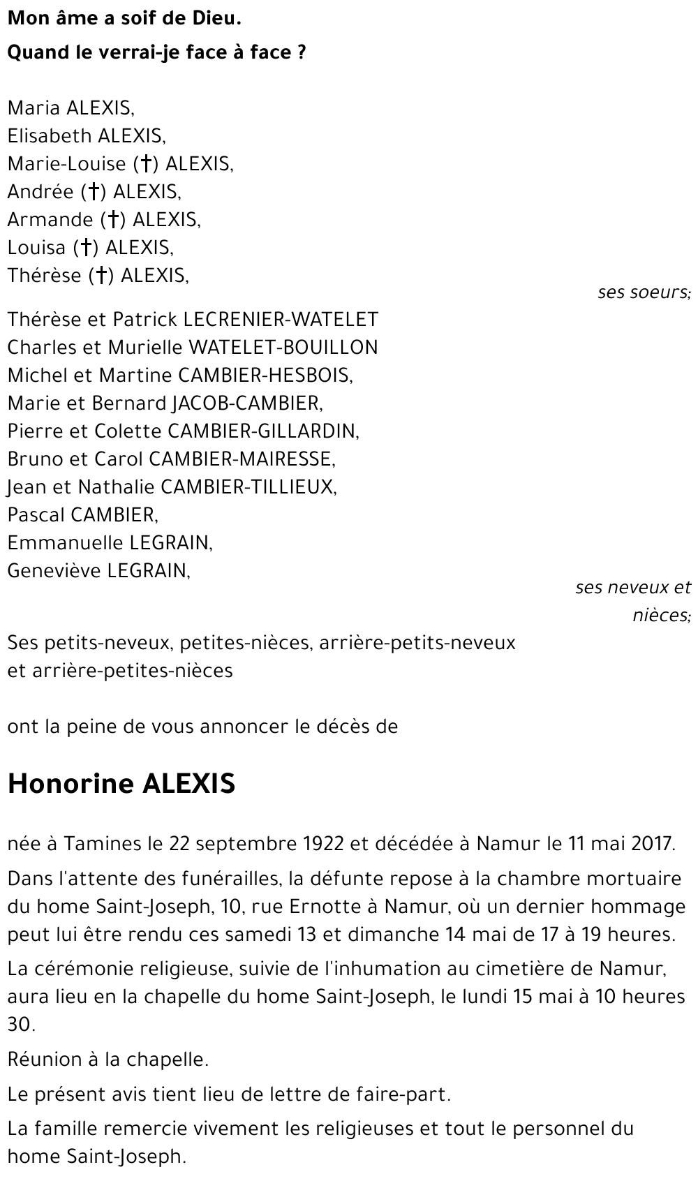 Honorine ALEXIS