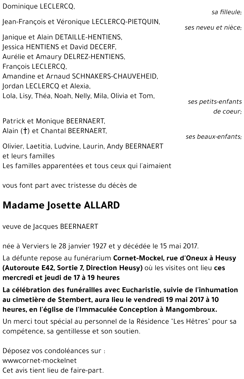 Josette ALLARD