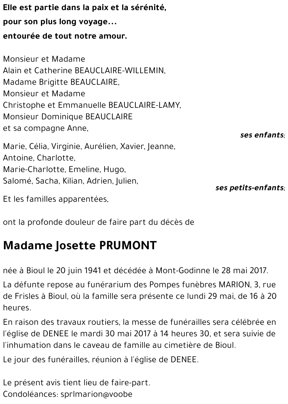 Josette PRUMONT