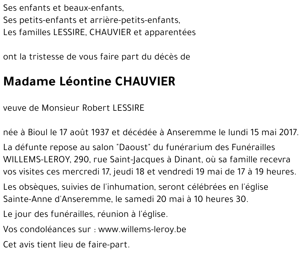 Léontine CHAUVIER