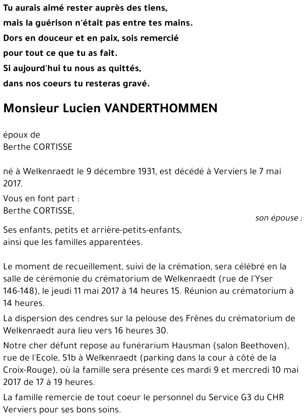 Lucien VANDERTHOMMEN